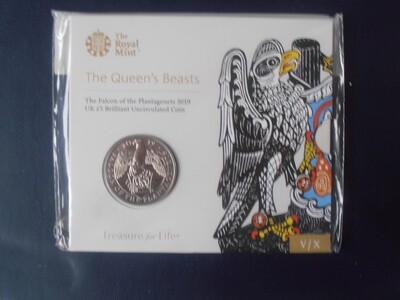 2019 - Queens Beast Five Pounds (Falcon of the Plantagenets)