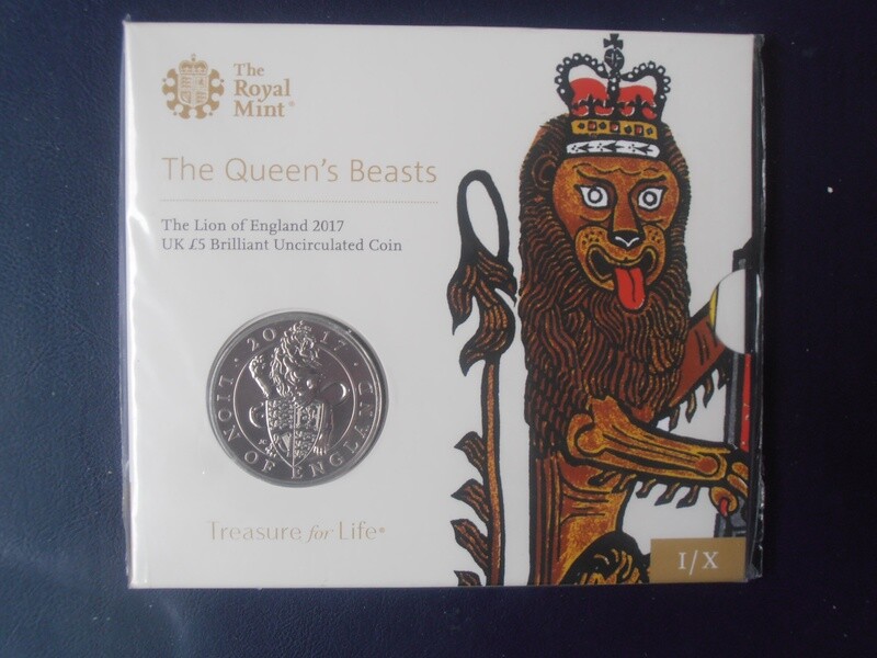 2017 - Queens Beast Five Pounds (Lion of England)