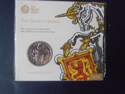 2017 - Queens Beast Five Pounds (Unicorn of Scotland)