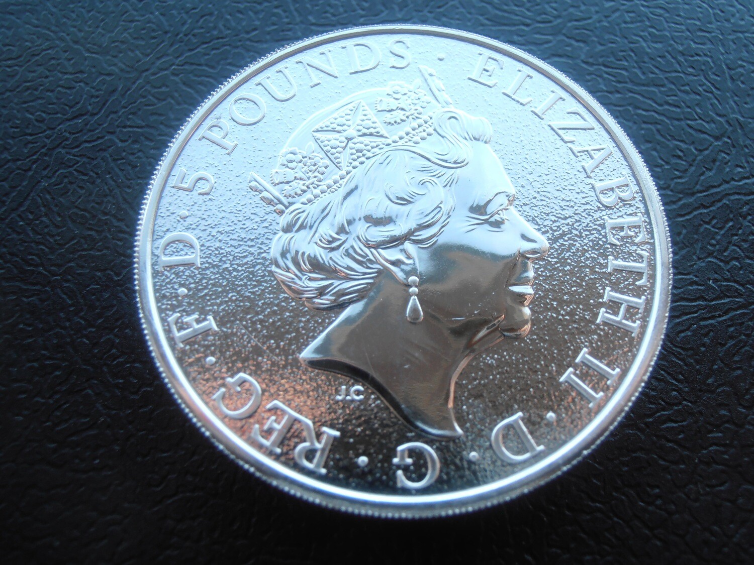2017 - Two Ounce Fine Silver Five Pounds (Queens Beasts  Griffin of Edward III)