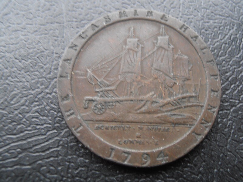 Lancashire Halfpenny Token  -  1794