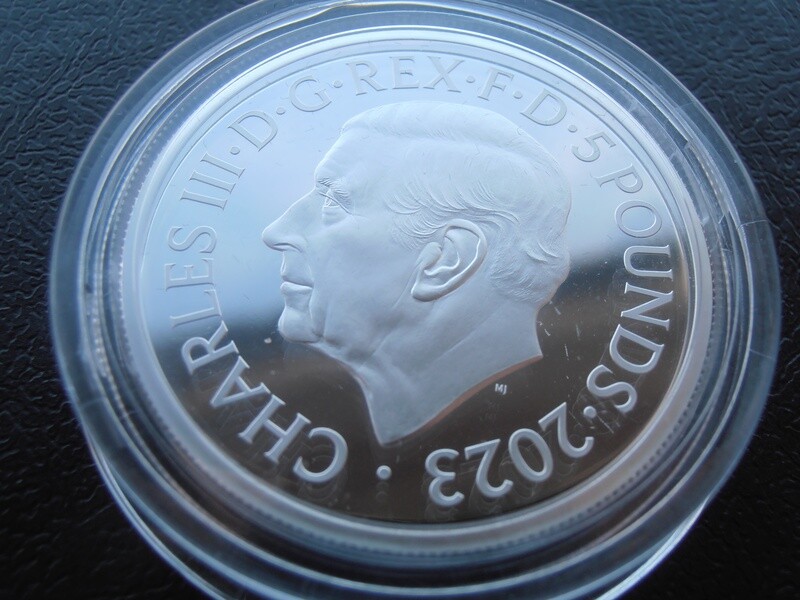 2023 - Five Pounds Silver Proof  (King Charles I)