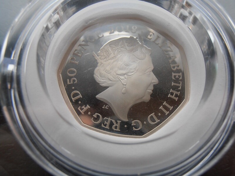 2018 - Silver Proof Coloured Fifty Pence (Paddington at the Palace)