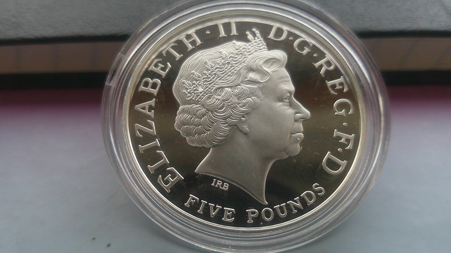 2002 - Silver Proof Five Pounds (Queen Mother Memorial Crown) MRPD