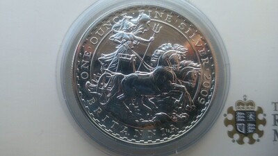 2009 - Two Pound Fine Silver Britannia in Case