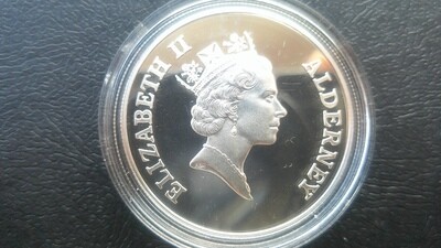 Alderney £5 Silver Proof - 2000 (Millennium)