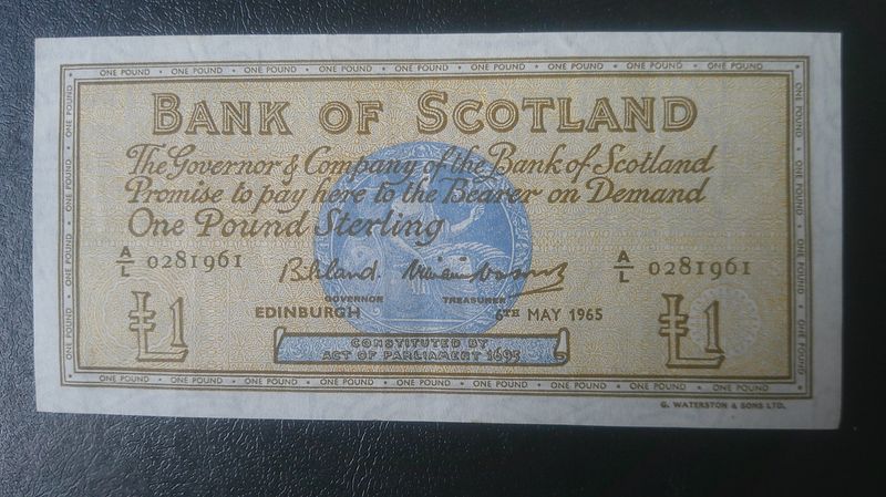 Bank of Scotland £1  -  1965