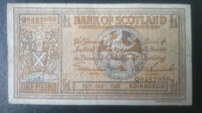 Bank of Scotland £1 - 1937