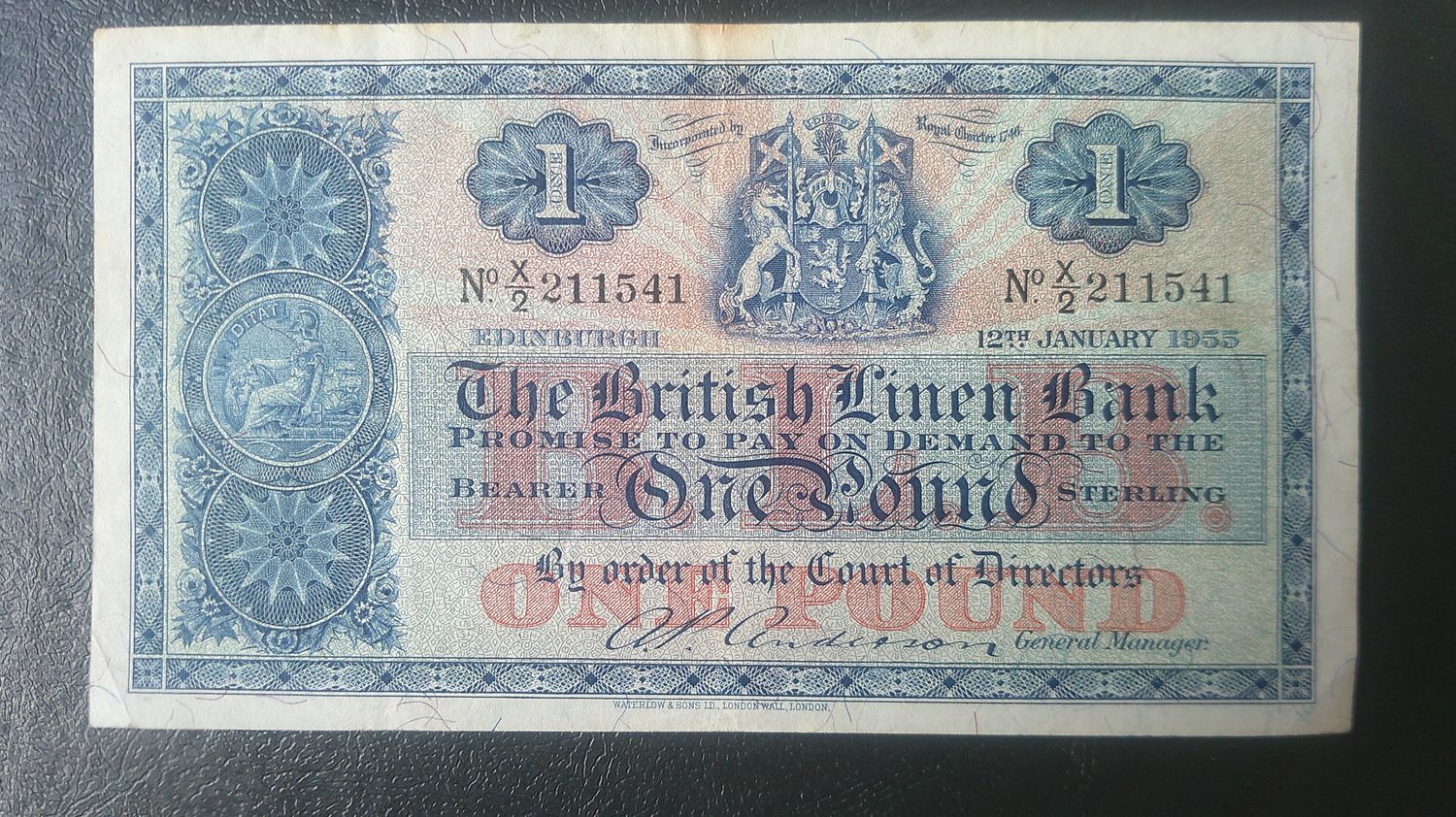 British Linen Bank £1 - 1955