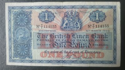 British Linen Bank £1 - 1944