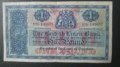 British Linen Bank £1 - 1939