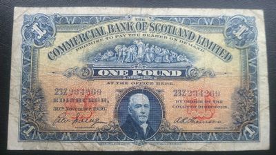 Commercial Bank of Scotland £1 - 1936
