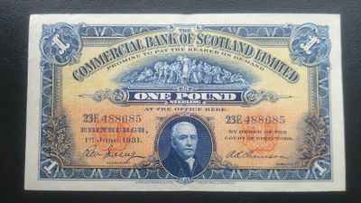 Commercial Bank of Scotland £1 - 1931