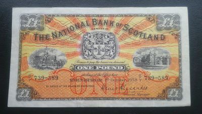 National Bank of Scotland £1 - 1958