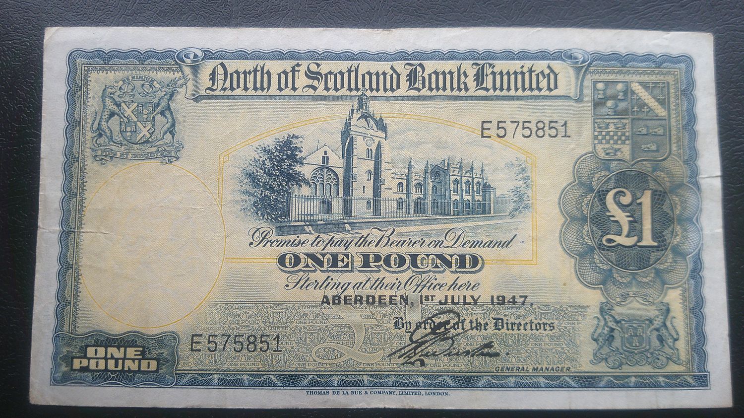 North of Scotland Bank £1 - 1947