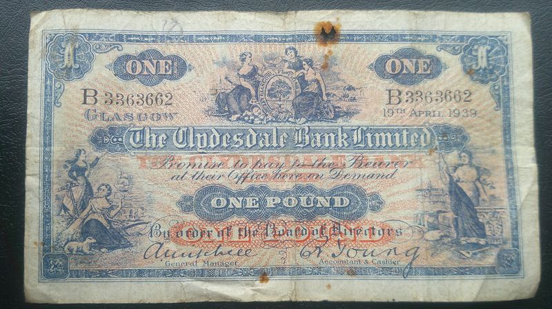 Clydesdale Bank £1 - 1939