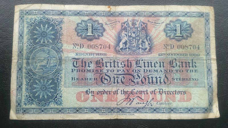 British Linen Bank £1 - 1939