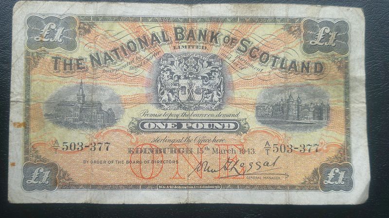 National Bank of Scotland £1 - 1943