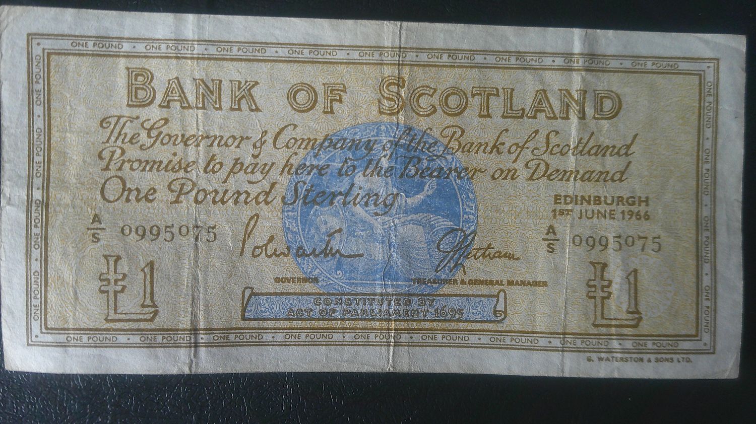 Bank of Scotland £1 - 1966