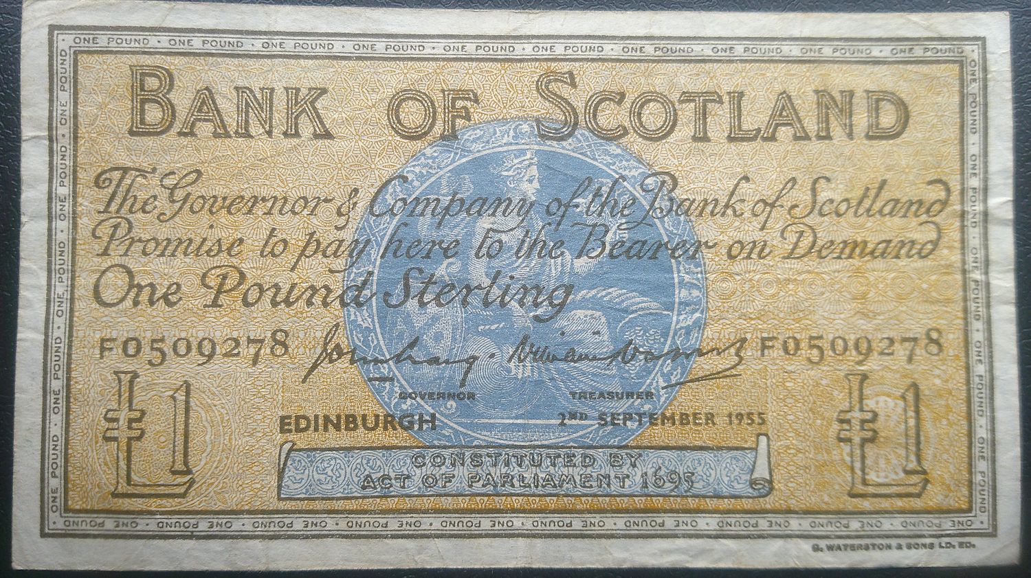 Bank of Scotland £1  -  1955