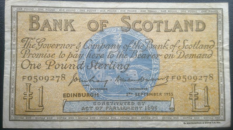 Bank of Scotland £1  -  1955
