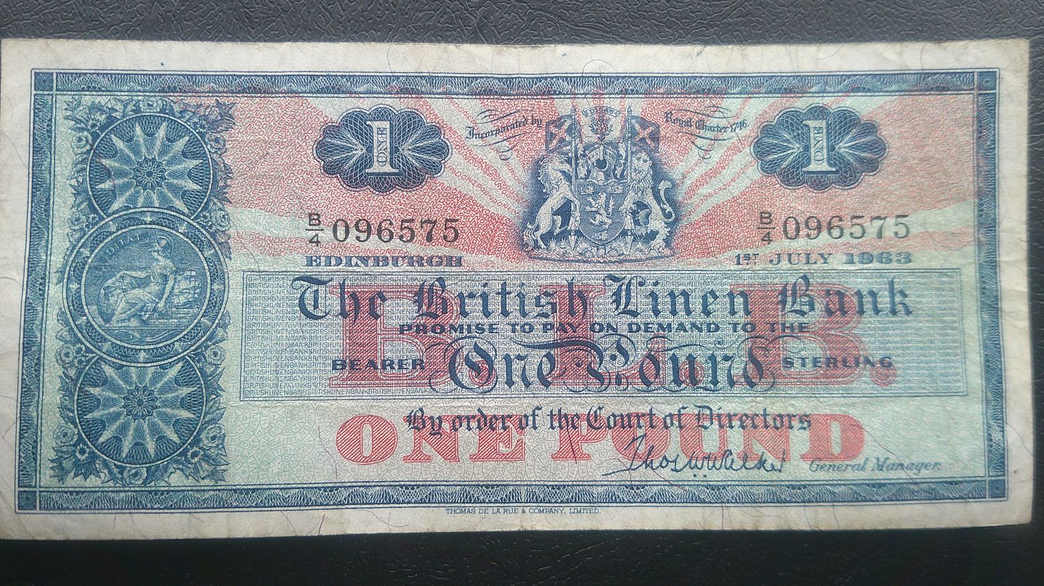 British Linen Bank £1 - 1962
