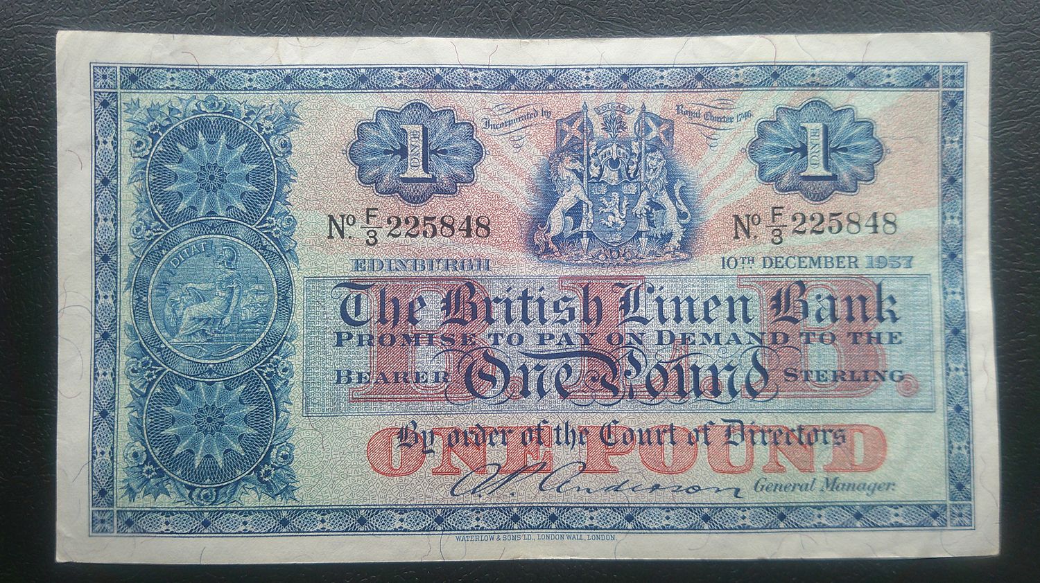 British Linen Bank £1 - 1957