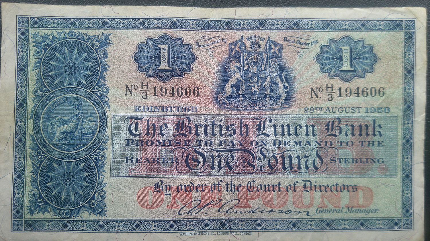 British Linen Bank £1 - 1958
