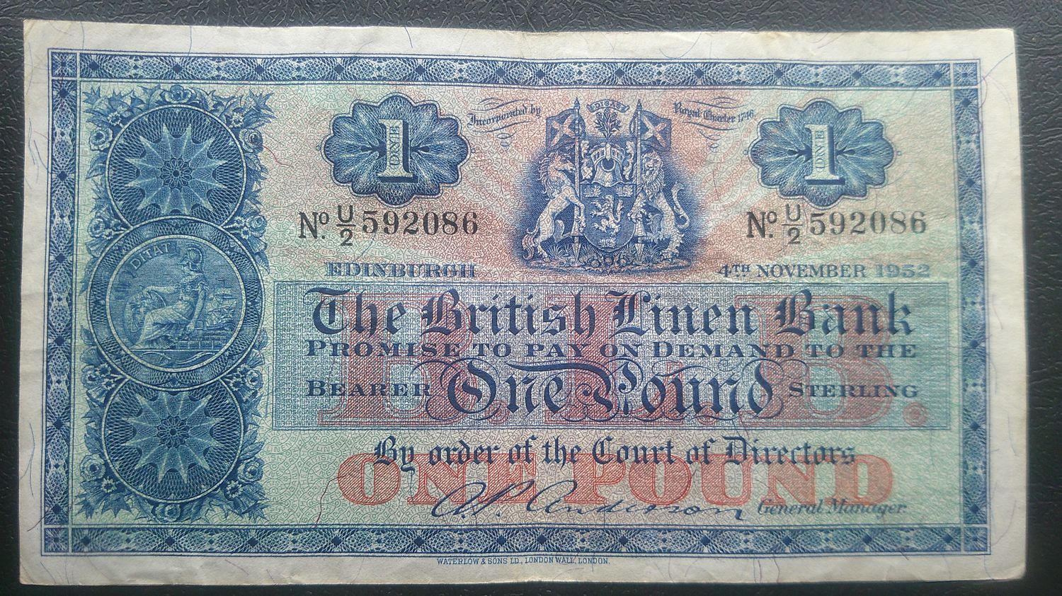 British Linen Bank £1 - 1952