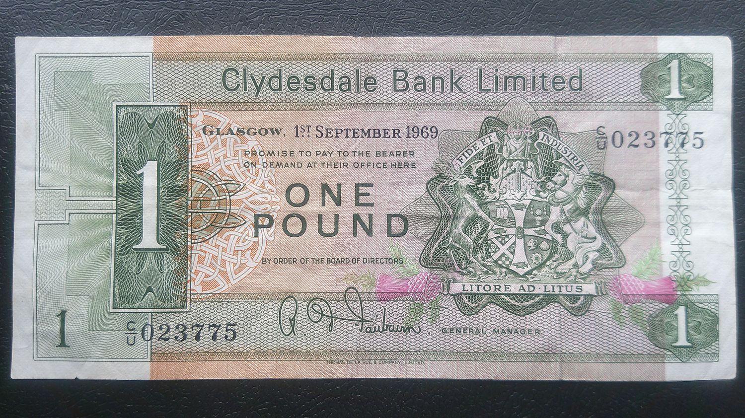 Clydesdale Bank £1 - 1969