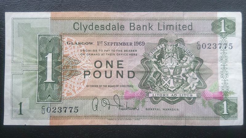 Clydesdale Bank £1 - 1969