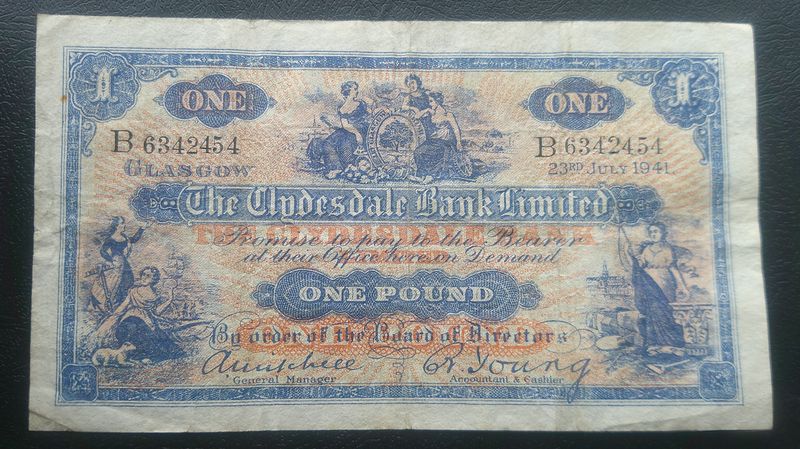 Clydesdale Bank £1  -  1941