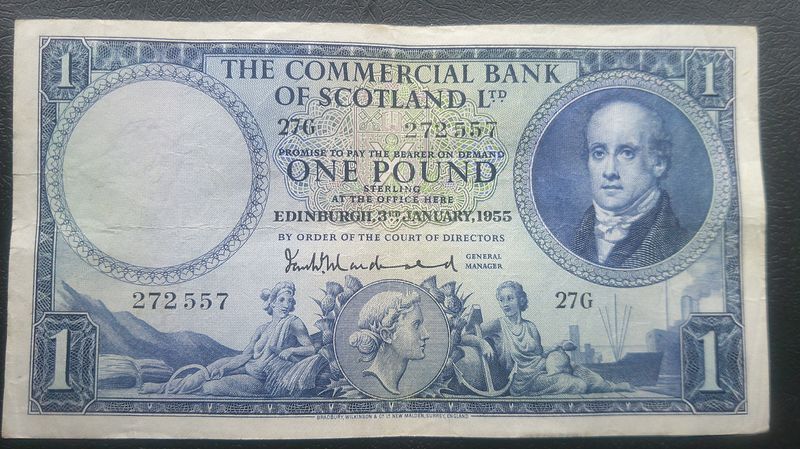 Commercial Bank of Scotland £1 - 1955