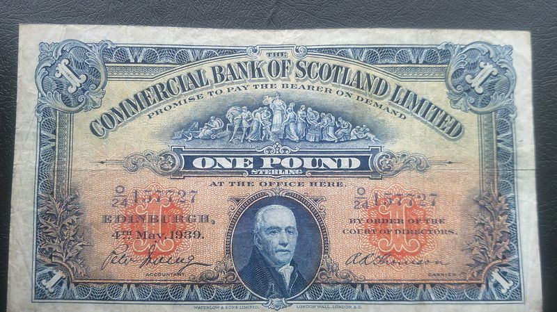 Commercial Bank of Scotland £1  -  1939