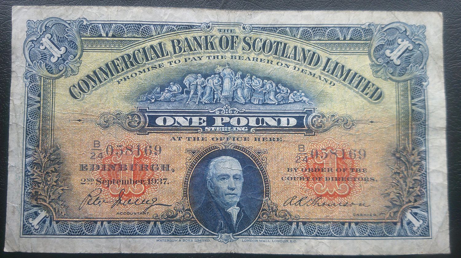Commercial Bank of Scotland £1 - 1937