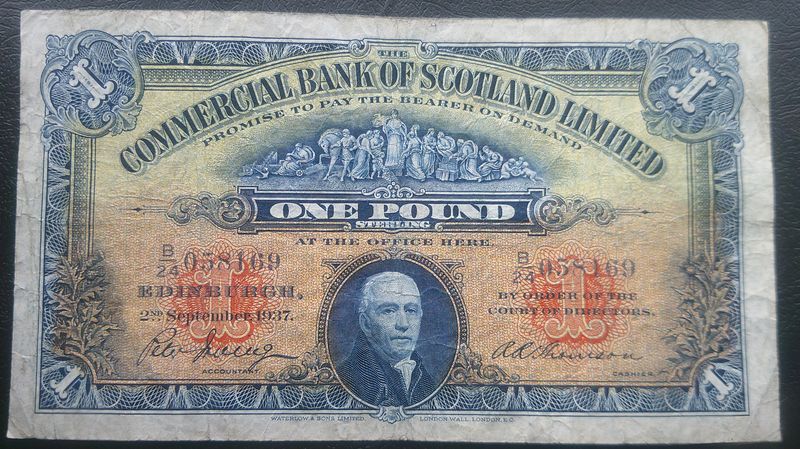 Commercial Bank of Scotland £1 - 1937