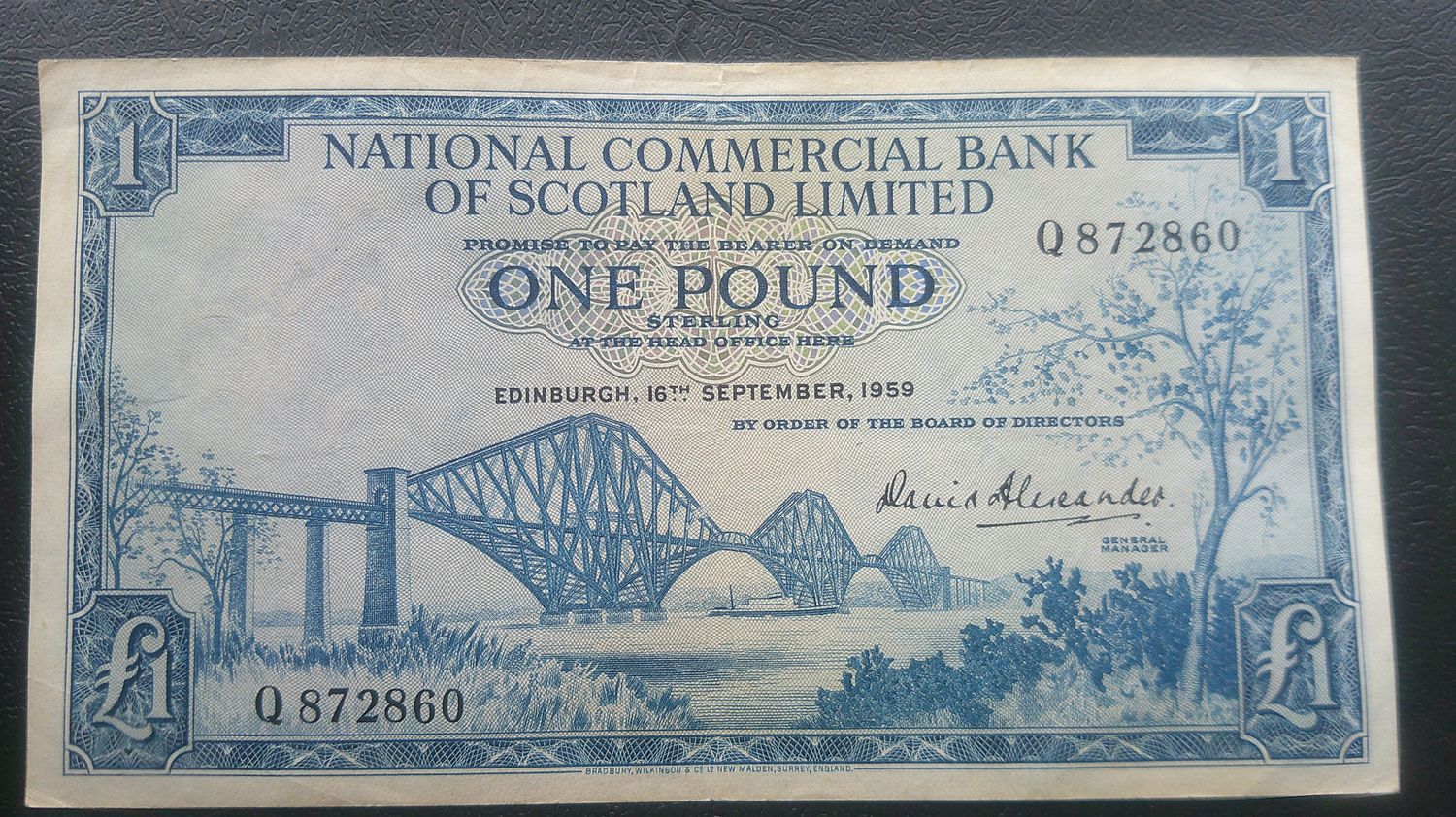 National Commercial Bank  £1  -  1959