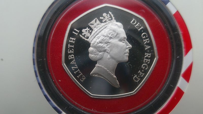 United Kingdom 1992-1993  Silver Proof Fifty Pence in First Day Cover (EEC Presidency)