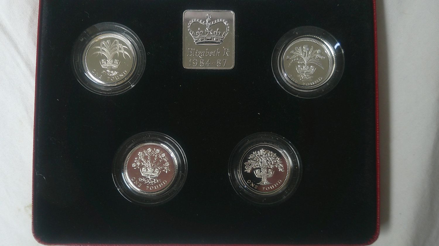 1984-1987 Silver Proof One Pound Coin Set