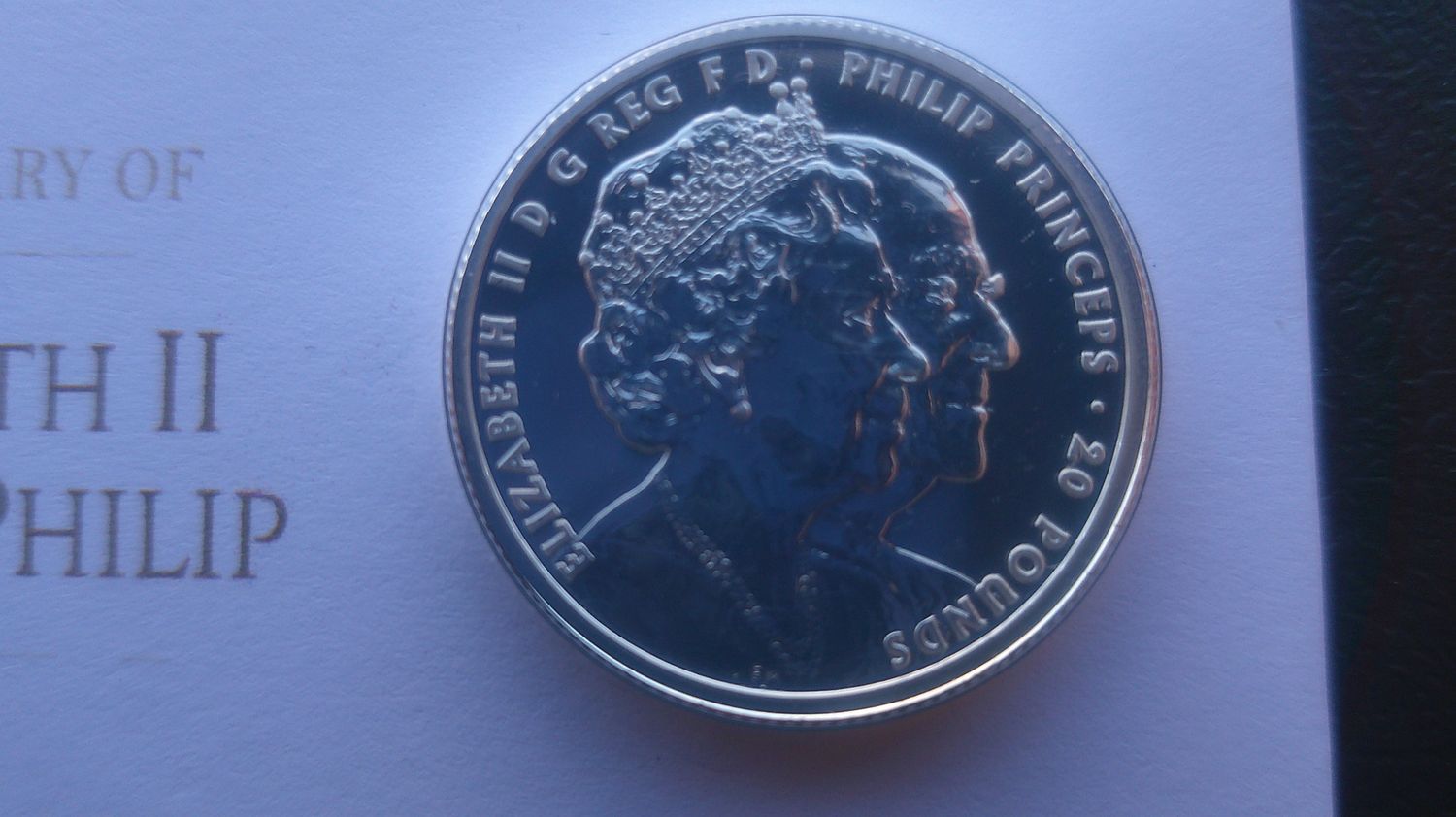 2017 - Twenty Pounds Fine Silver (Platinum Wedding)