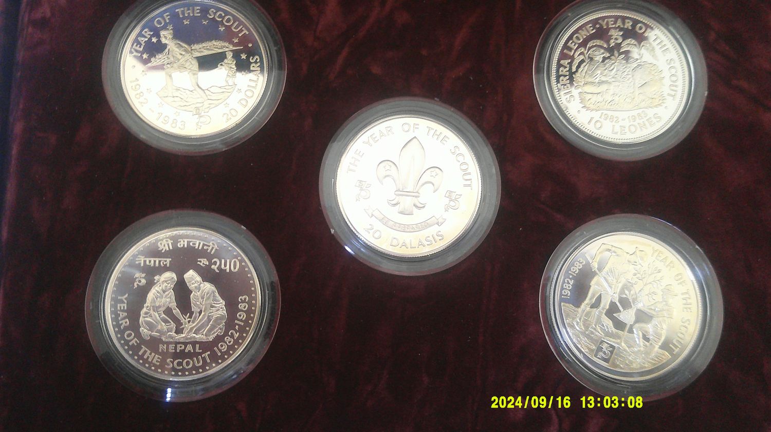 75th Anniversary of Scouting Silver proof Coin Set 1982-1983