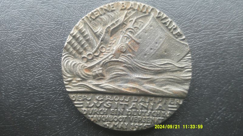Lusitania Medal - 1915