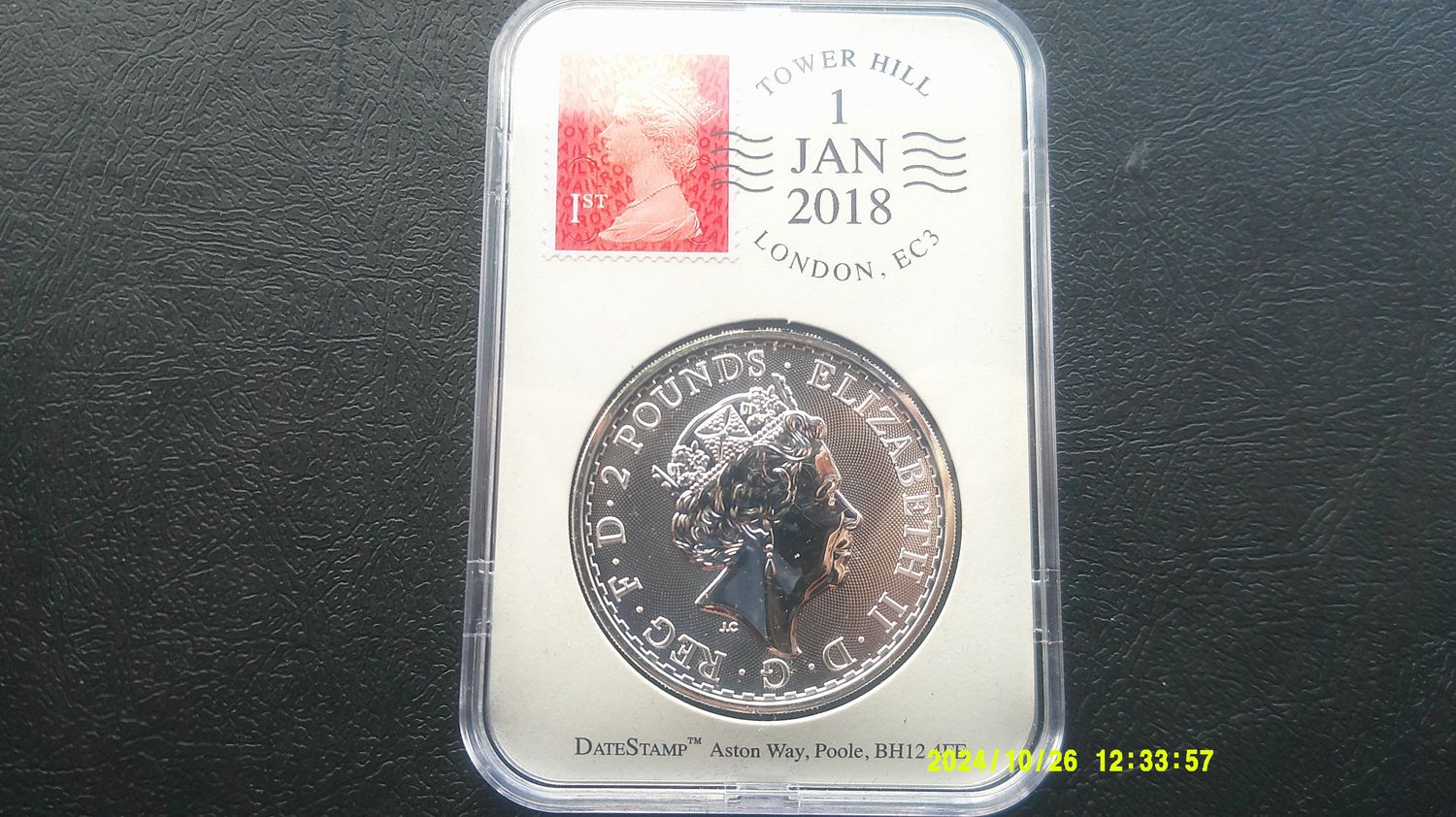 2018 - Two Pound Fine Silver Britannia in Slab.