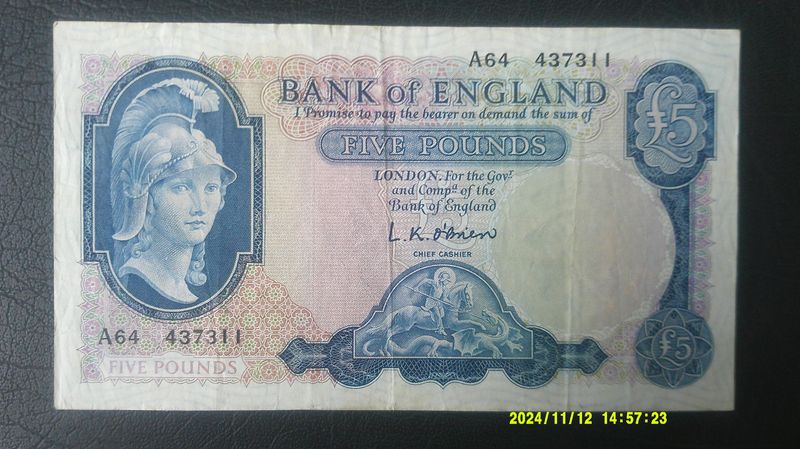 Bank of England £5 - 1957