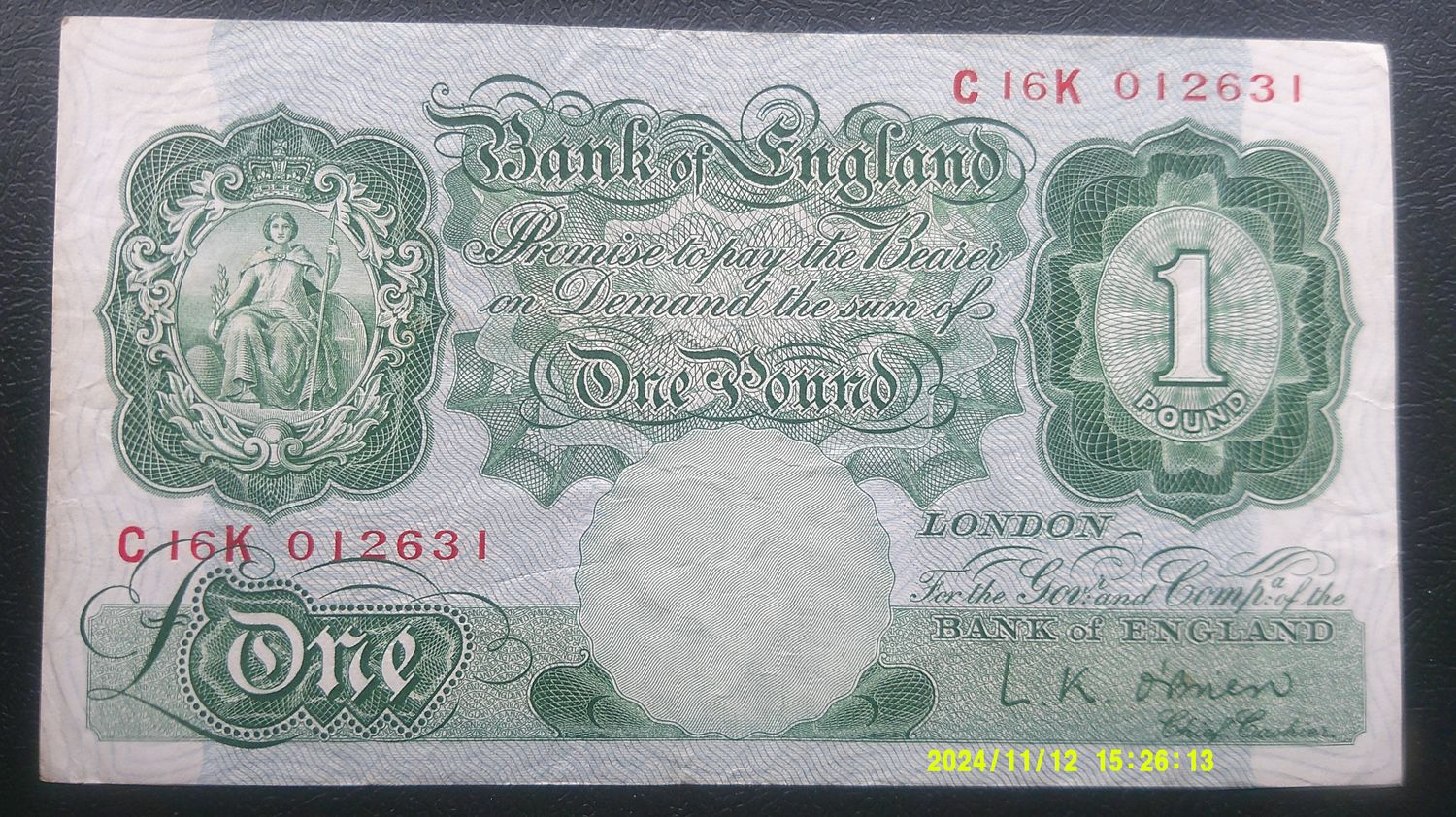 Bank of England £1 - 1955