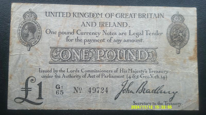 Treasury £1 - 1914 Scarce