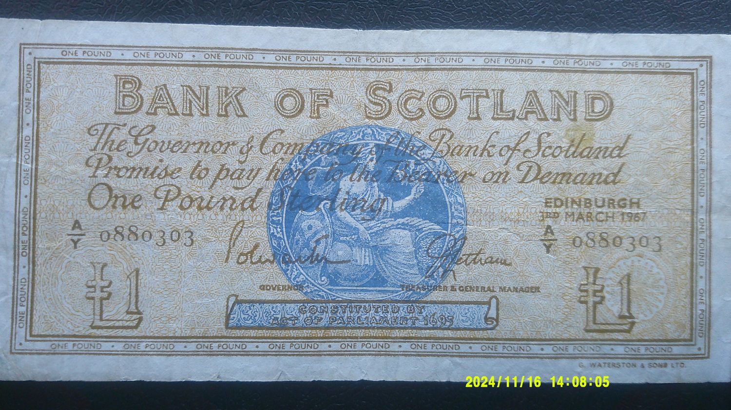 Bank of Scotland £1  -  1967