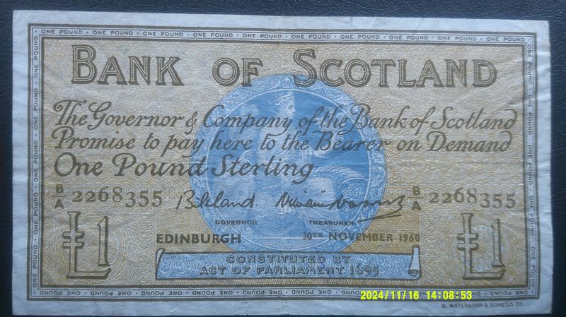 Bank of Scotland £1 - 1960