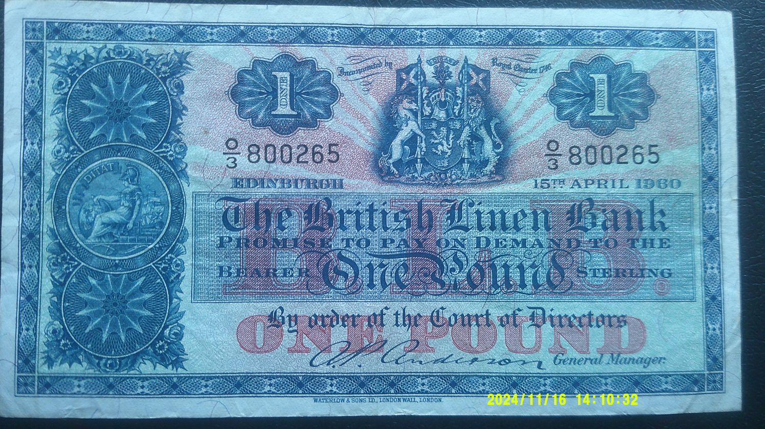 British Linen Bank £1  -  1960