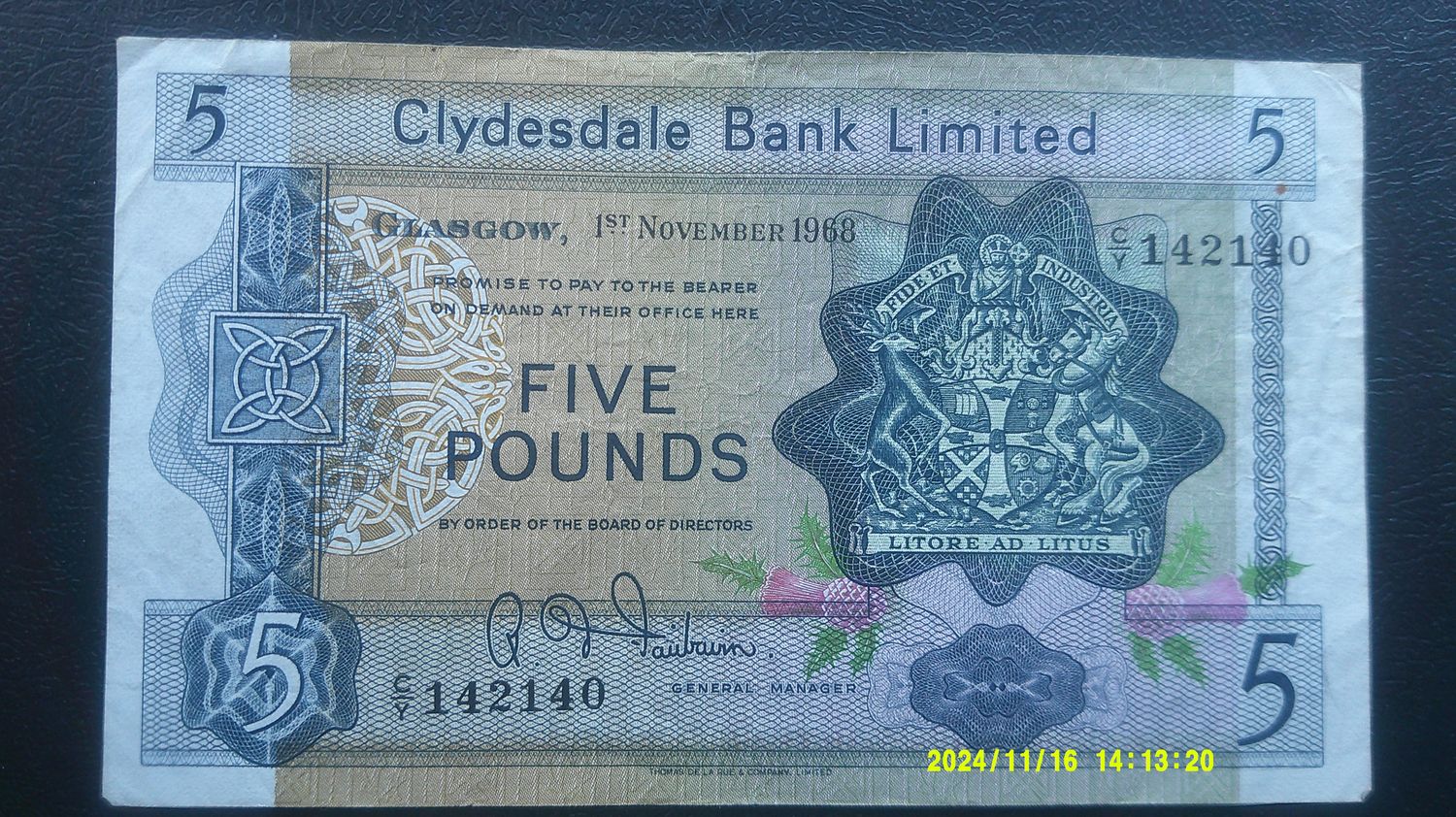 Clydesdale Bank £5  -  1968